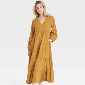 Women's Bell Long Sleeve Tiered Gauze Dress - Universal Thread™